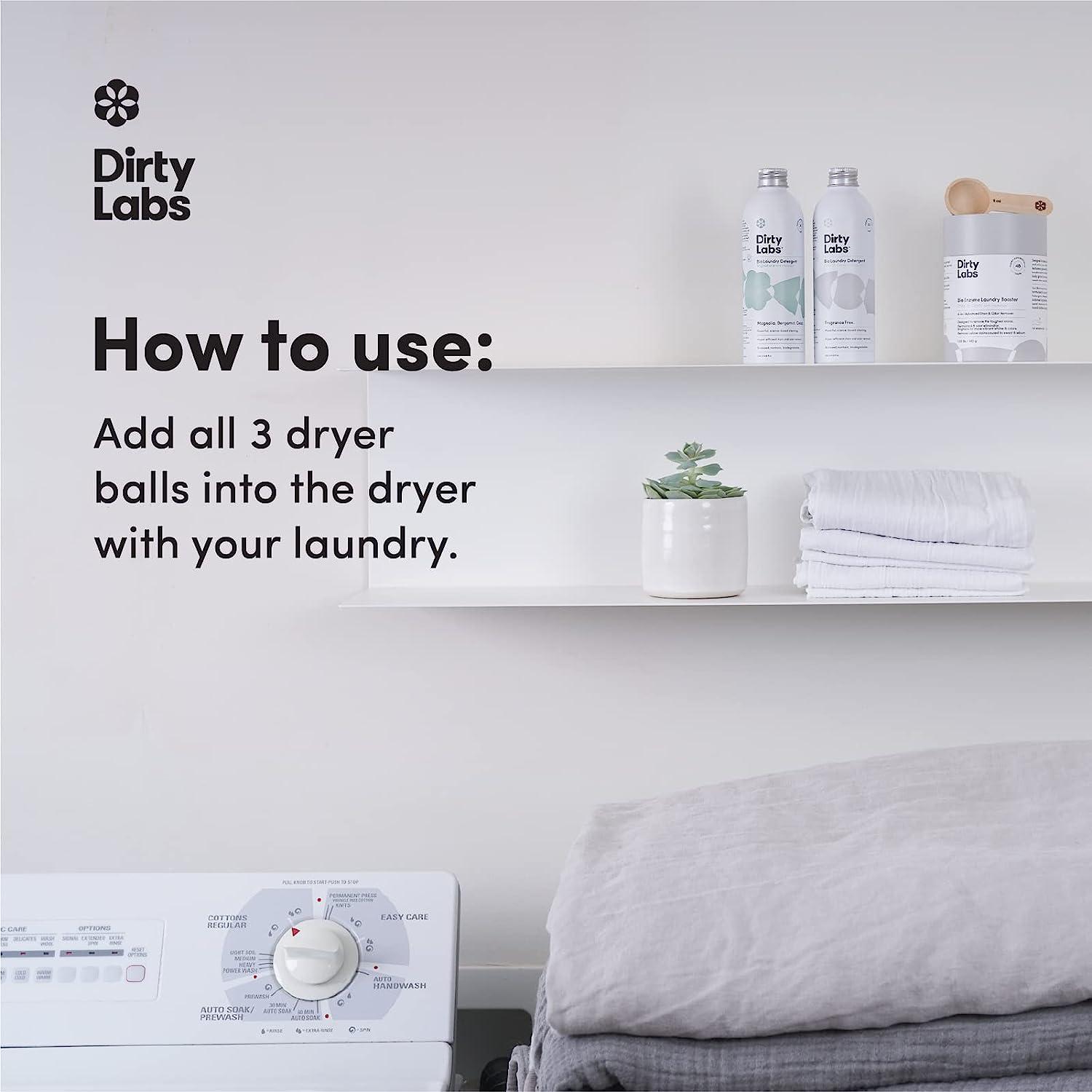 Dirty Labs 100 New Zealand Wool Dryer Balls 3 Balls Shorten