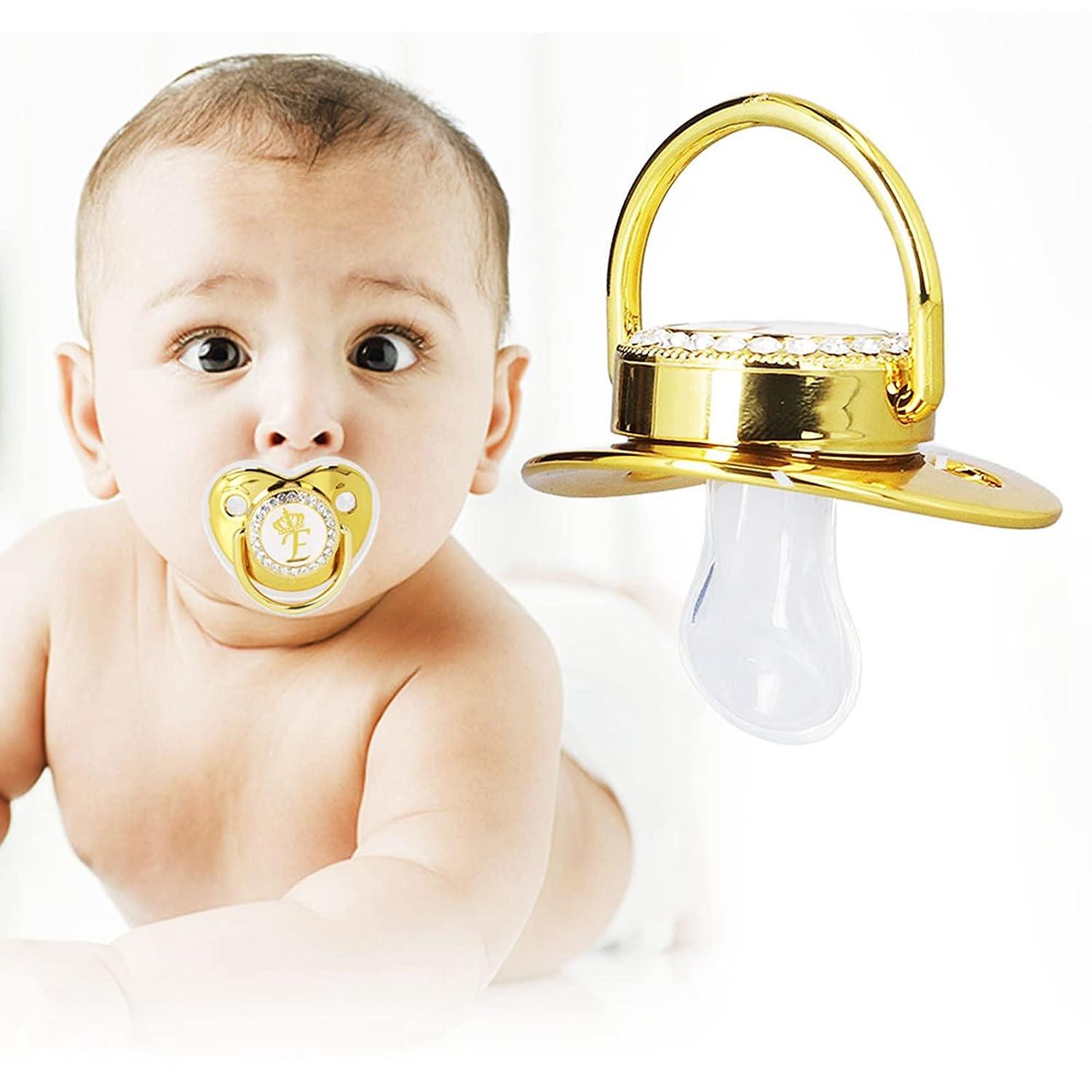 Baby Pacifier Rhinestone Night Pacifier with Chain Clip Portable