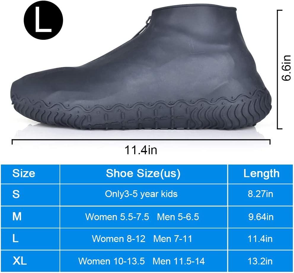 Waterproof Reusable Foldable Shoe Covers with Zipper - XL