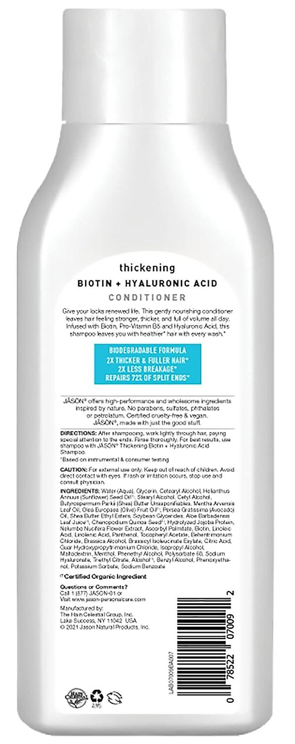 Jason Conditioner Thicken & Restore Biotin and Hyaluronic Acid 16 Oz