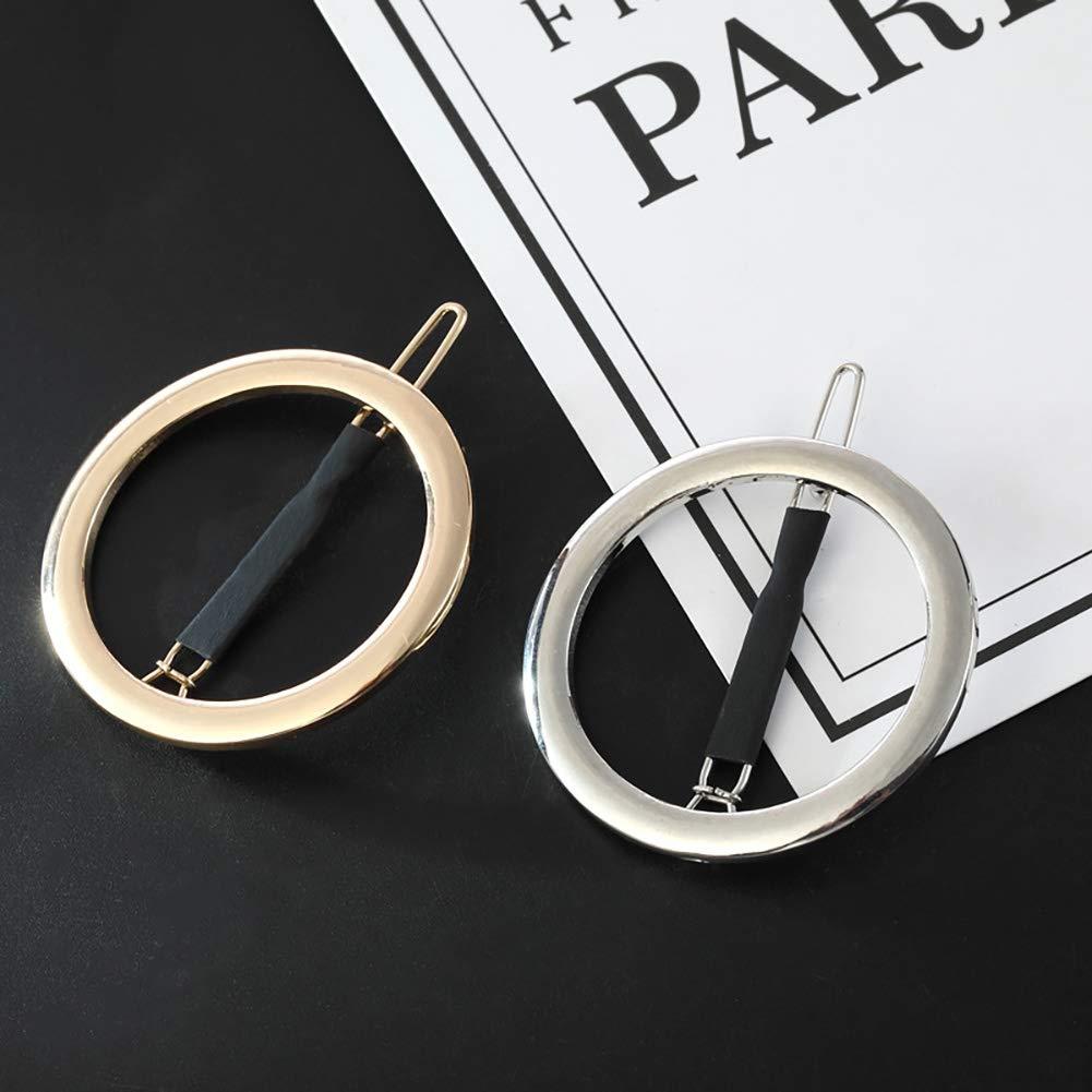 GIYOMI 2 Pcs Minimalist Hair Clip for Women and Girls, Newly designed  Hollow Hoop Round Circle Geometric Metal Hair Clip Bobby Pin Ponytail  Holder
