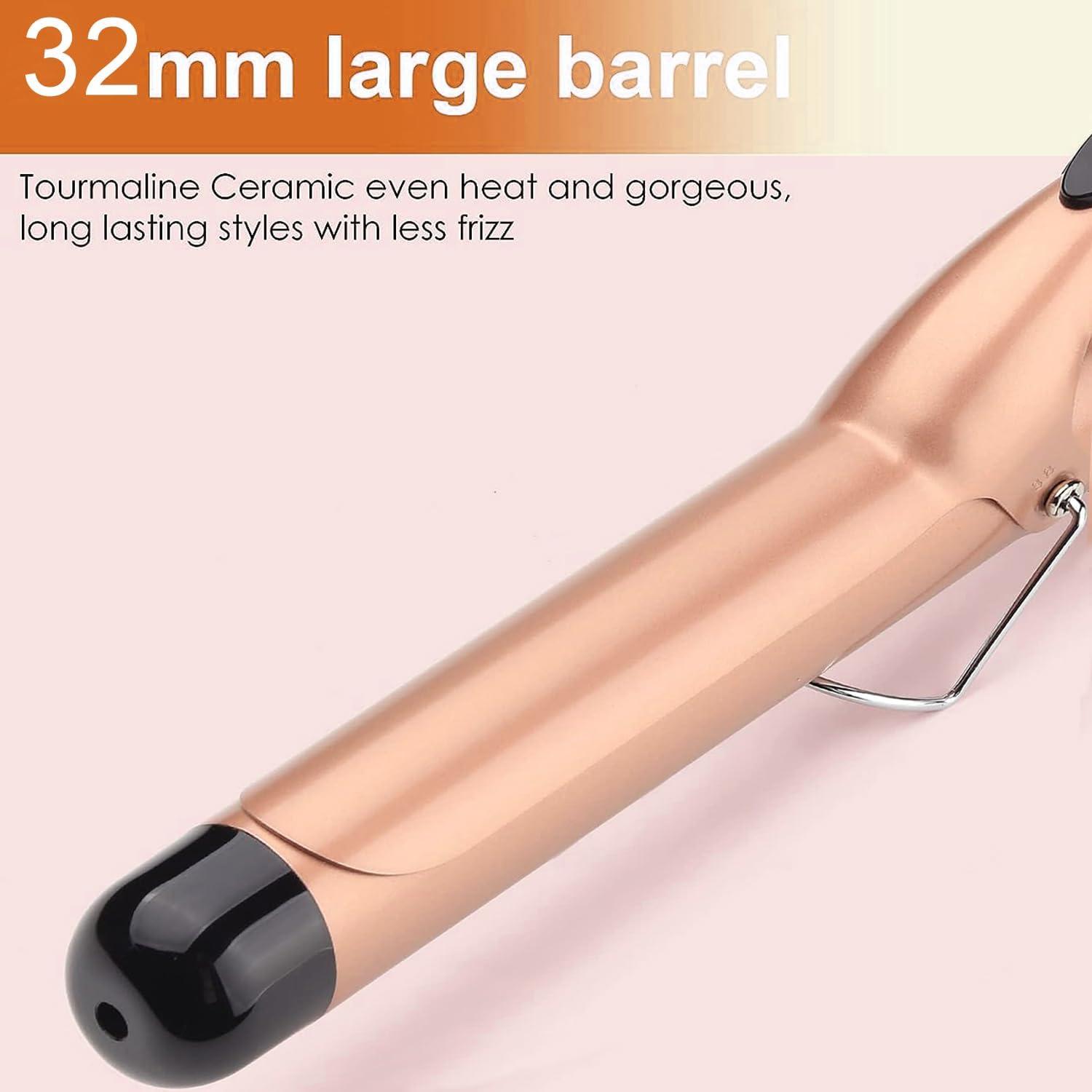 32mm Ceramic Curling Iron - Adjustable Temperature for Large Curls