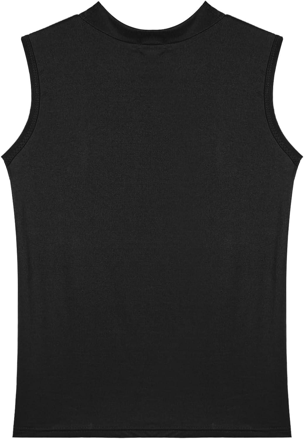 Mock Neck Shirts For Men Men's Mock Turtleneck Sleeveless Shirts
