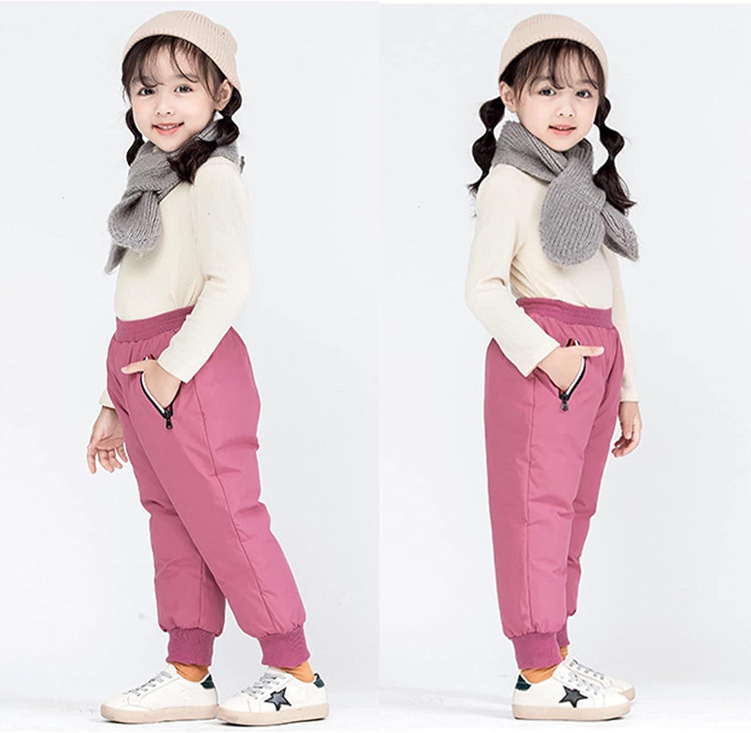 C2M Boys Girls Down Snow Pants Water Resistant Thick Warm Pants Winter  Trousers 6 Years Padded Pink