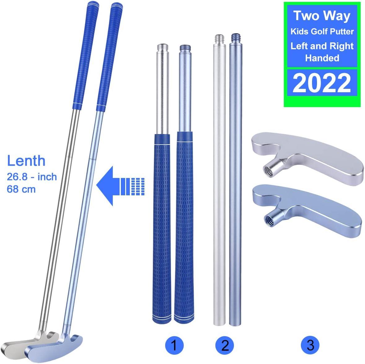 Wassteel Kids Golf Clubs6063 Aluminum Alloy Left Handed Putter Set for