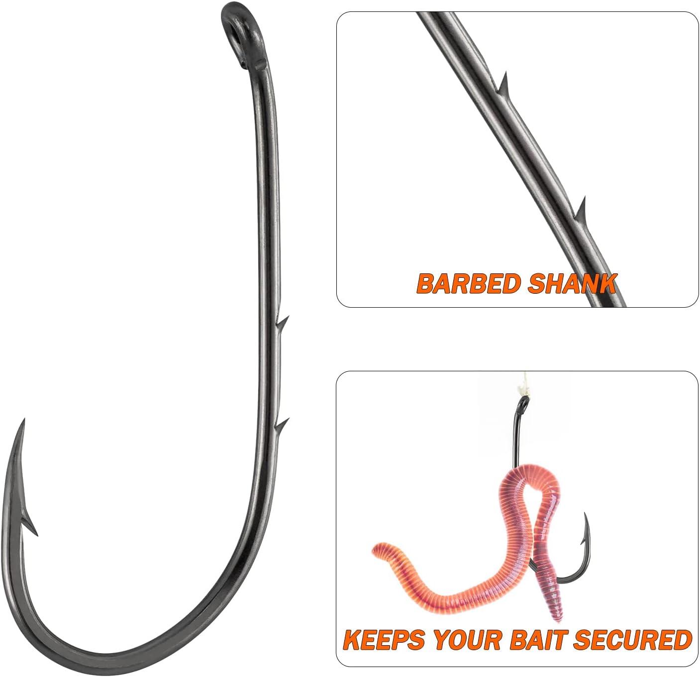 Baitholder Size 1 Fishing Hooks 9-Pack