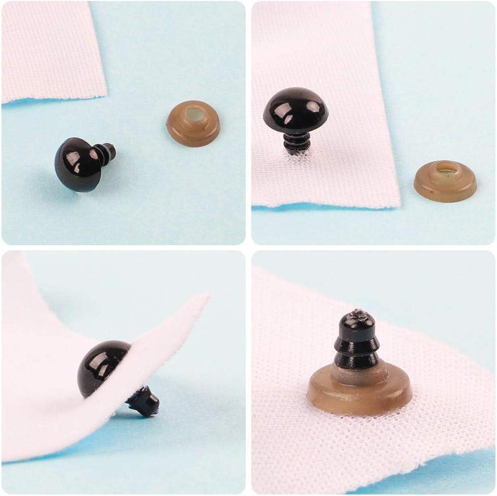 TOAOB Pack of 50 Safety Eyes, 8 mm, Black, Plastic, Crafts, Dolls, Eyes,  Button Eyes with Washers for Crochet Animals, Doll, Puppet, Plush Toy,  Teddy Eyes : : Home & Kitchen
