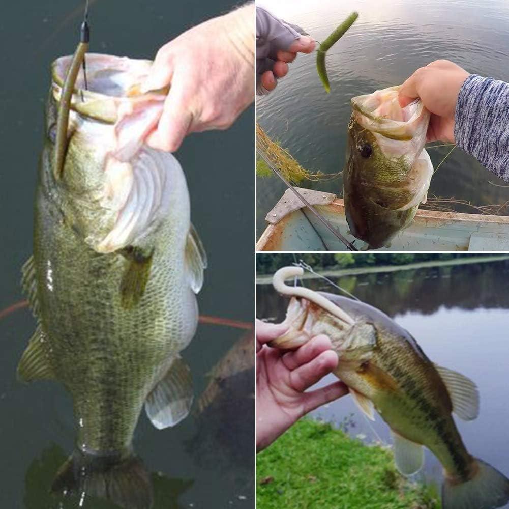 Senko-Worms-Bass-Fishing-Lure-Kit-Wacky-Rig-Worms-Soft-Plastic