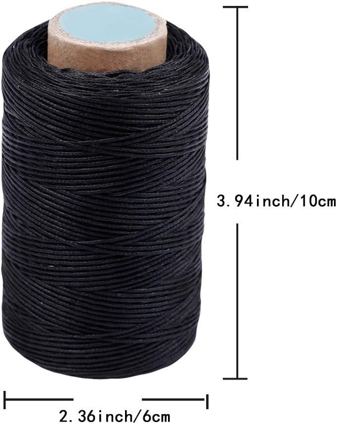 284Yards Leather Sewing Waxed Thread-Practical Long Stitching Thread for  Leather Craft DIY/Bookbinding/Shoe Repairing/Leather Projects Black