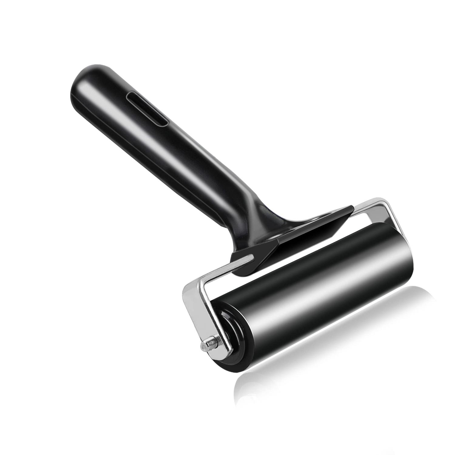 Lydia's Deal 4Inch Black Rubber Roller Brayer for Printmaking, Crafting, Printing, Inking, and