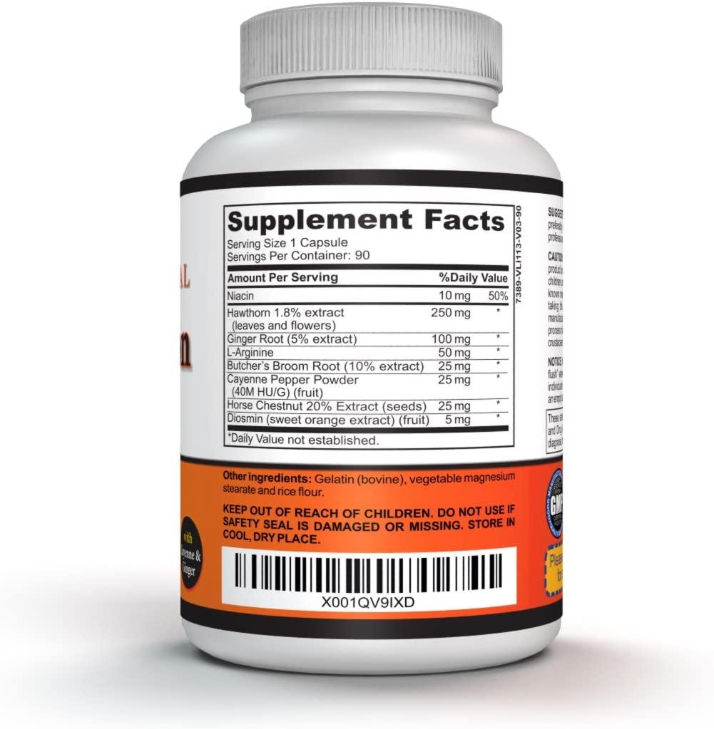 Diosmin Leg Vein Support Supplement 90 Capsules Circulation Vein