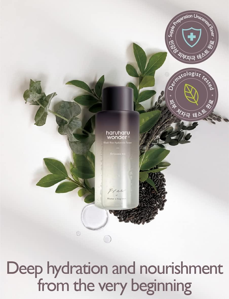 Haruharu Wonder Black Rice Hyaluronic Toner 5.1 fl.oz Sensitive Skin, Alcohol & Fragrance Free