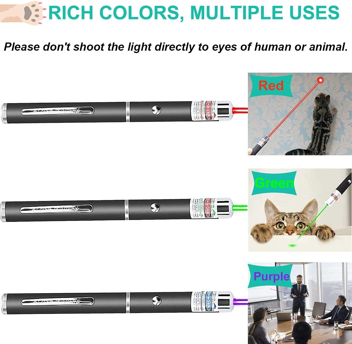 JMMTAAG Laser Pointer for Cats, 3 Pack,Laser Pointer Cat Toys for Indoor  Cats Pet Kitten Dogs Laser Pen Toys Chaser Tease Cat Pointer Pen Toys for  Cats Indoor Training Chaser Toys Pointer