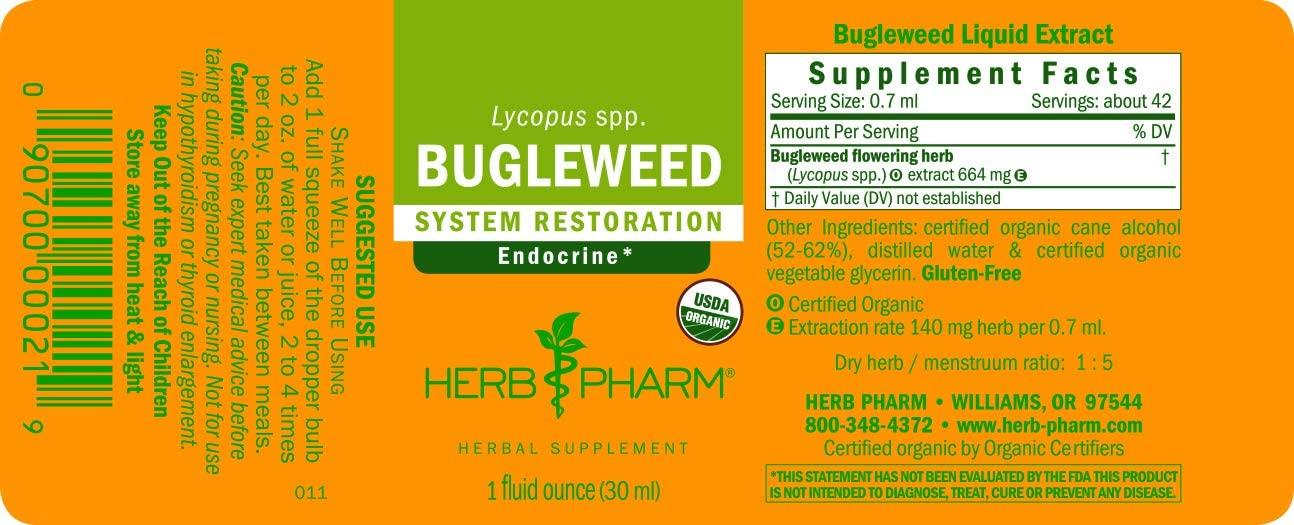 Herb Pharm Bugleweed Extract Endocrine System Support 1 Fl Oz