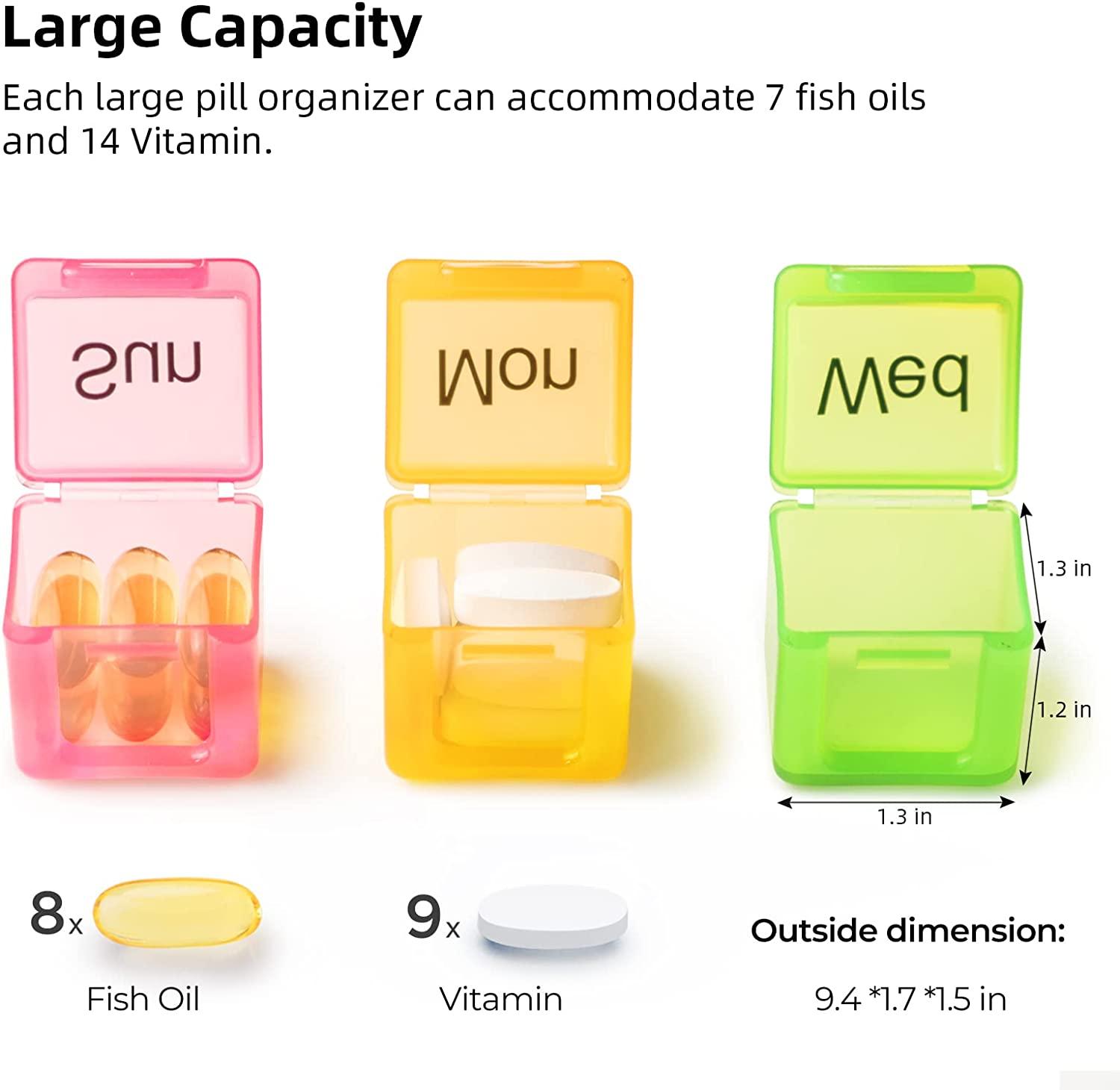 Weekly Pill Organizer Once a Day, PULIV Small Daily Pill Box 7 Day