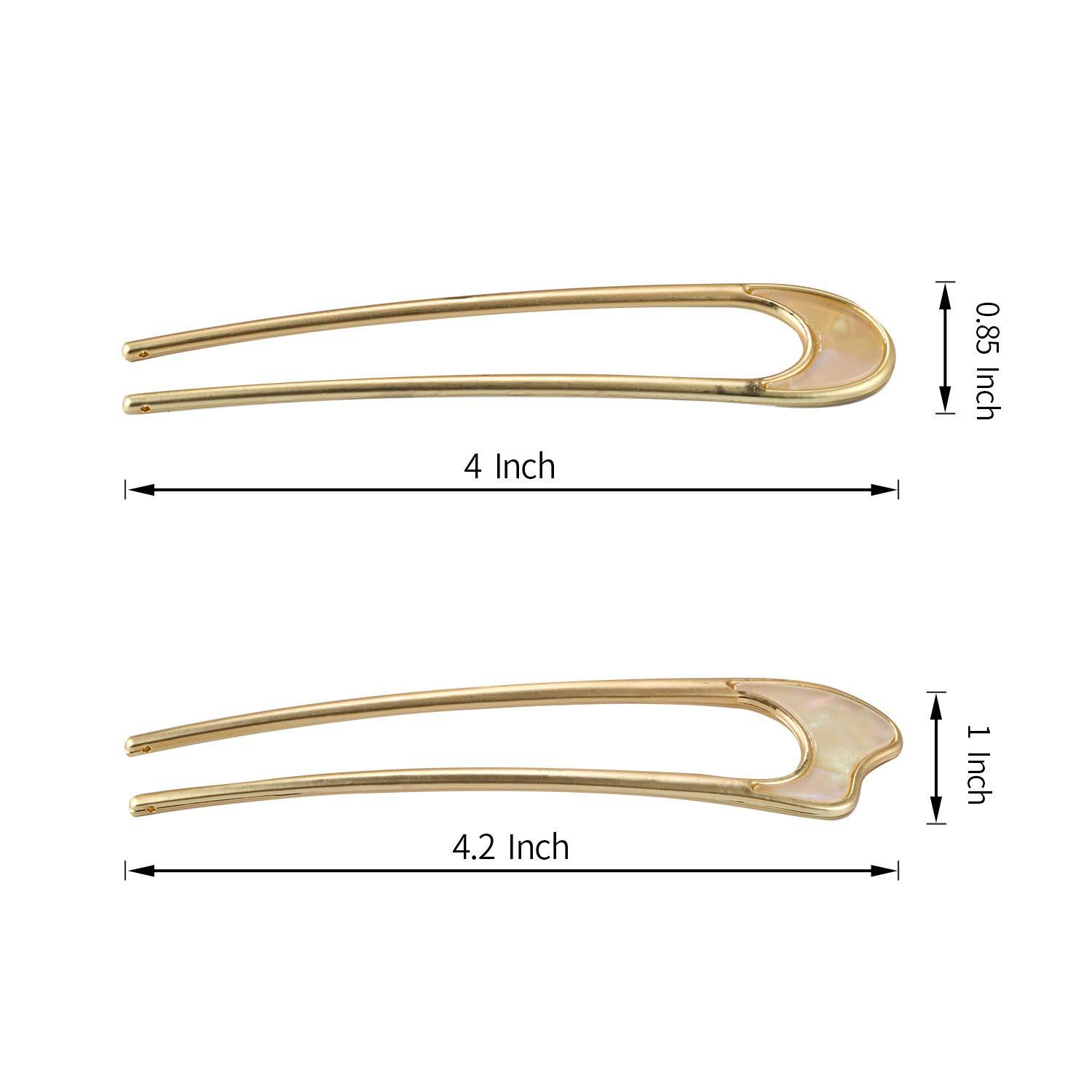 Vintage UShaped Hair Pins 2PCS Style 1 C.Gold Color French Hair