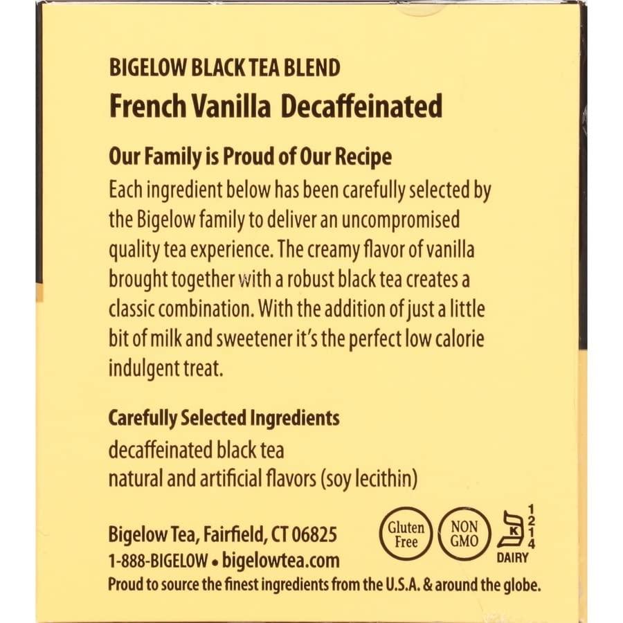 Bigelow Decaffeinated French Vanilla Black Tea, 20 Count, (Pack of 6