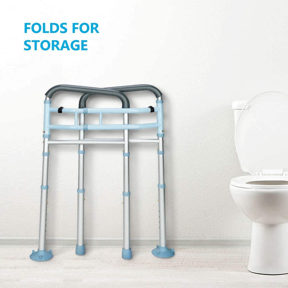 OasisSpace Stand Alone Toilet Safety Rail Heavy Duty Medical Toilet