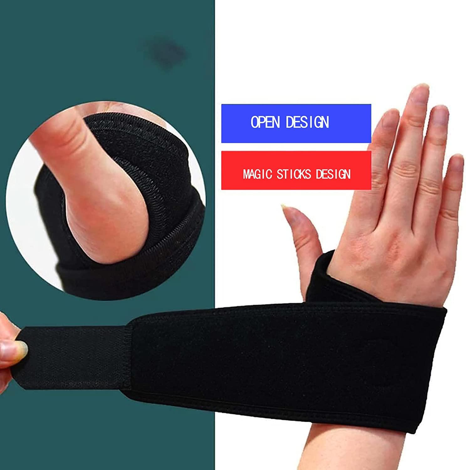 2 PCS Wrist Brace Sport-Adjustable Carpal Tunnel Hand Support Men Women Wrap Guard-Pain Relief WristBands Compression Strap Sleeve for Indoor Outdoor Gym Weightlifting Fitness Workout Yoga Day Night 0.04 Kilograms picture