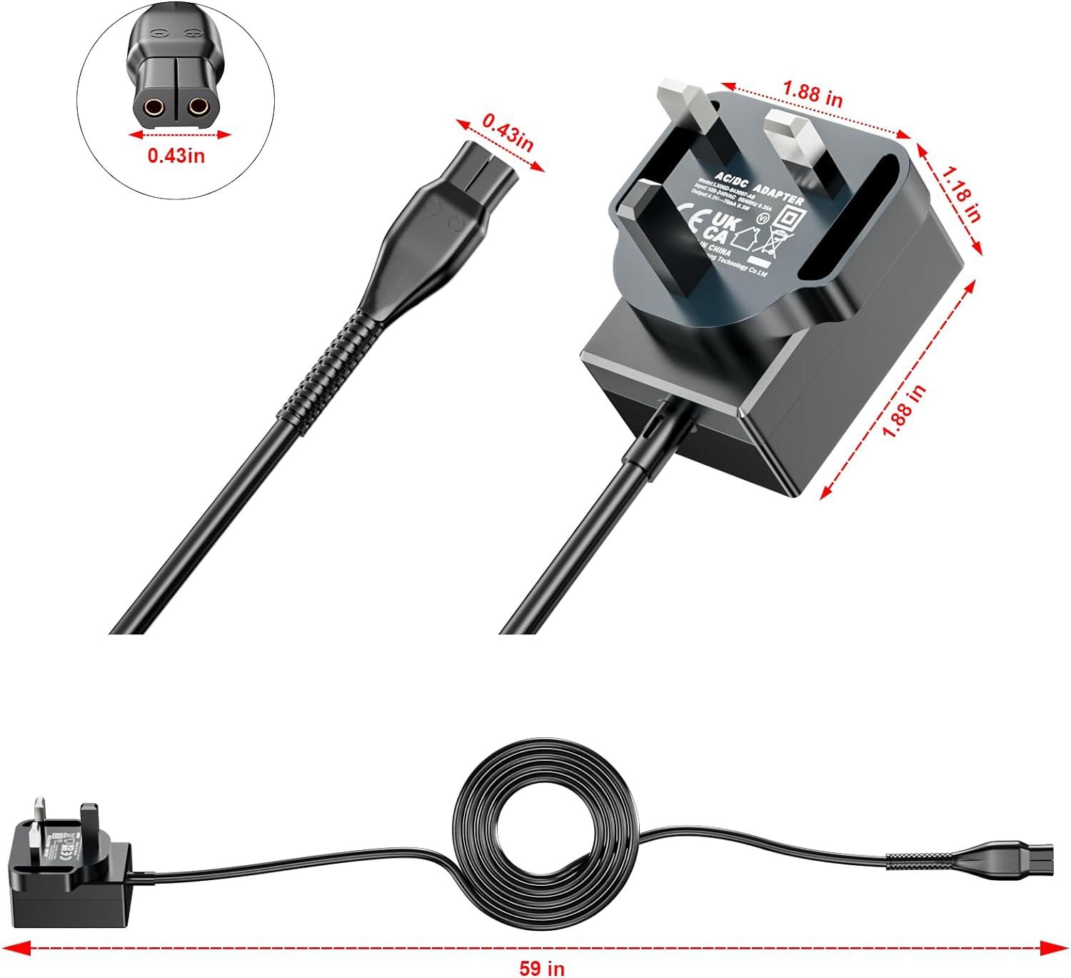4.3V for Philips One Blade Charger A00390 Charger Cable UK Plug for One