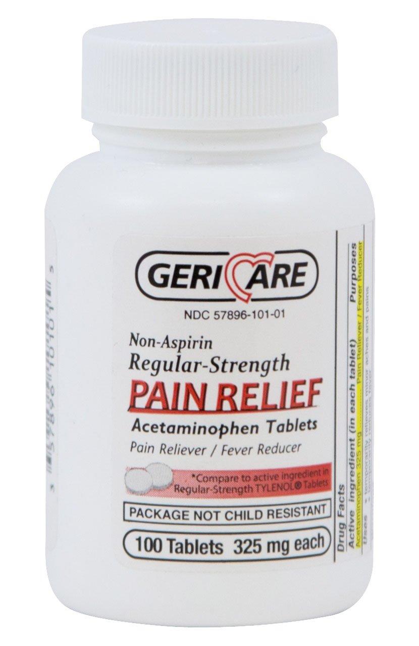GeriCare Acetaminophen Tablet 325mg 100 Tablets Pain Relief Formula