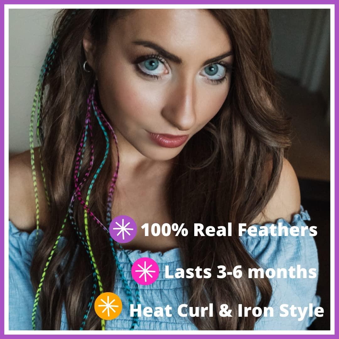 Feather Hair Extensions | Pre-Bundled Feathers I Pink This Is The One / Medium