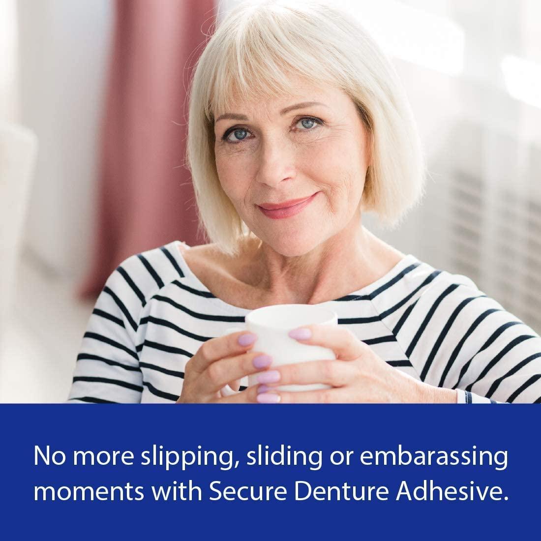 Secure Waterproof Denture Adhesive Zinc Free Extra Strong Hold for