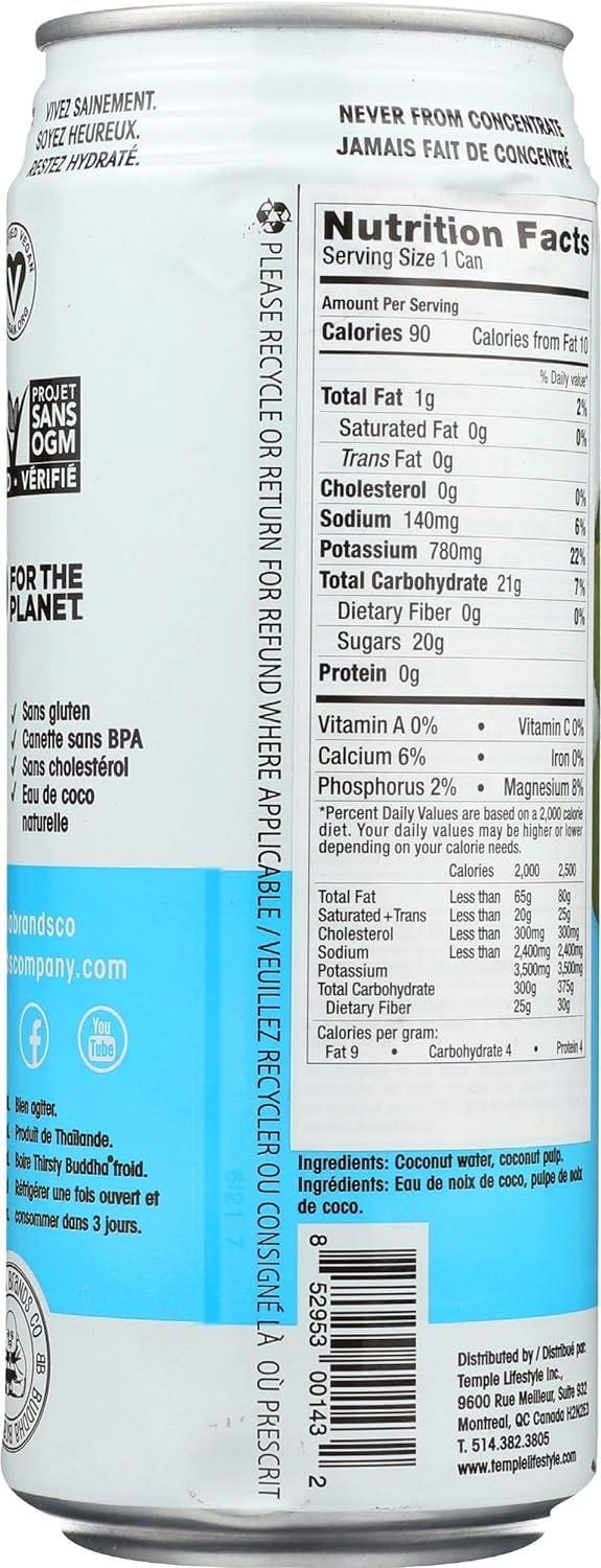 Thirsty Buddha Natural Coconut Water W/pulp 12/490ml | Buy Now with Express  International Delivery | GoSupps.com