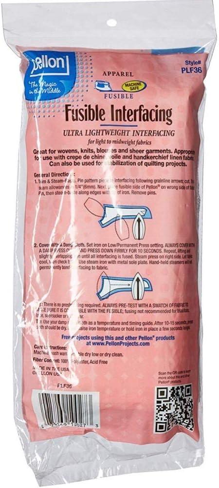 Pellon 15 inches x 3 yards White Fusible Interfacing 2 Pack