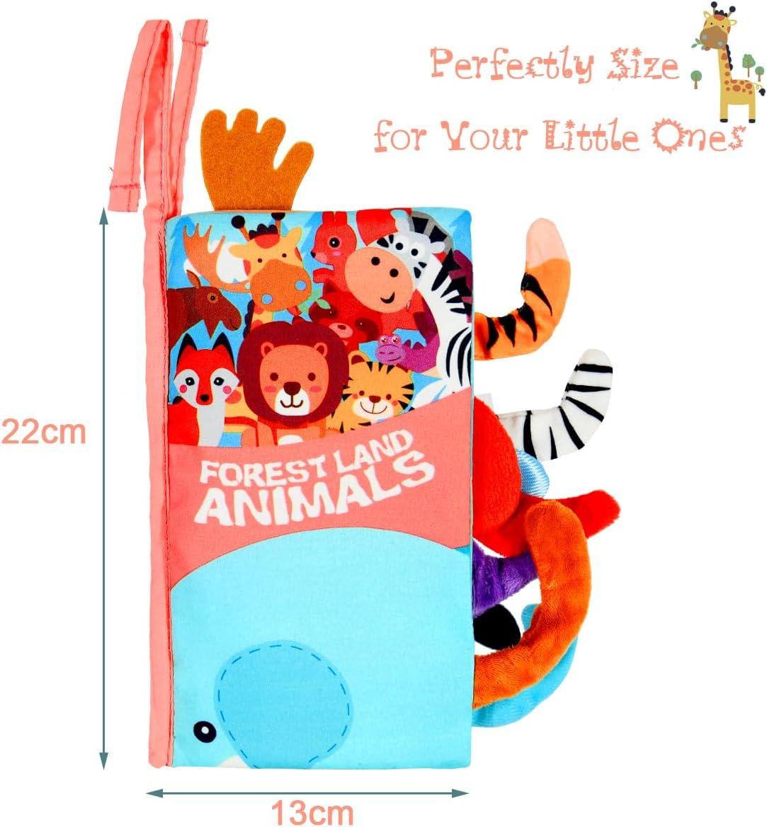 Vicloon baby cloth book with 3d lion tail soft touch feel early