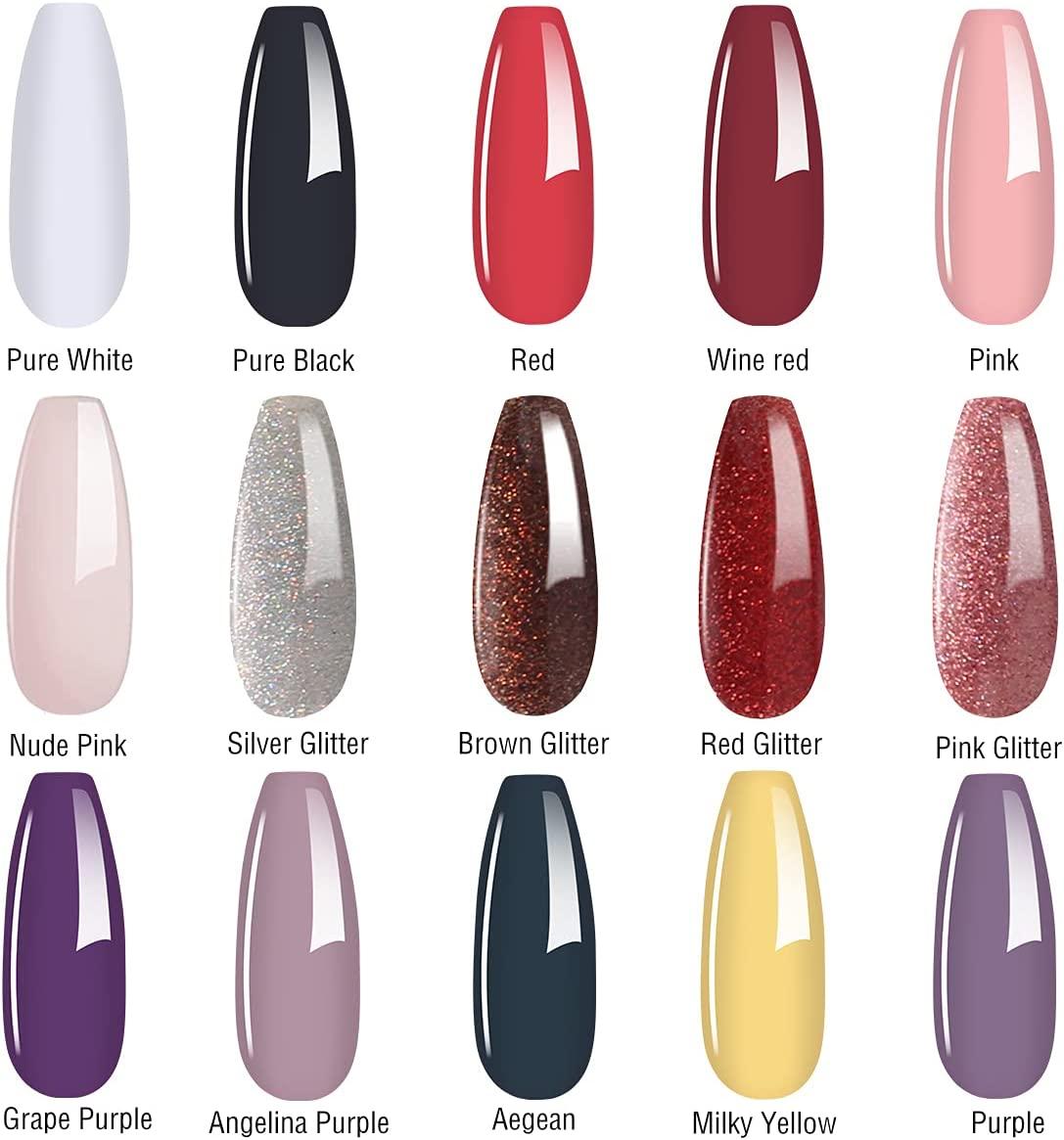 keusn color changing gel nail polish temperature changing pink purple with  glitter ombre nail art soak long lasting manicure colors kit holiday gift  10ml - Walmart.com