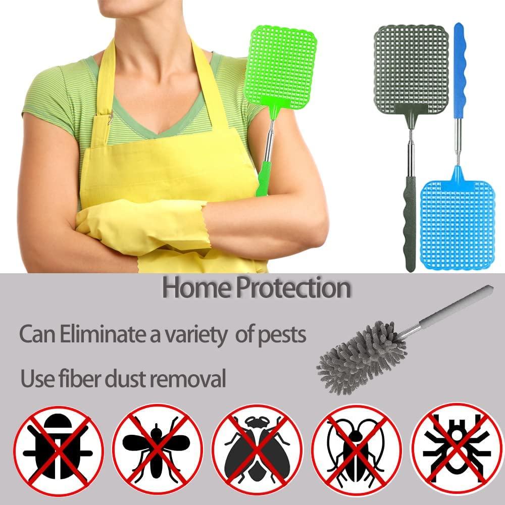 Retractable Fly Swatters Durable Plastic Fly Swatter Heavy Duty Set of