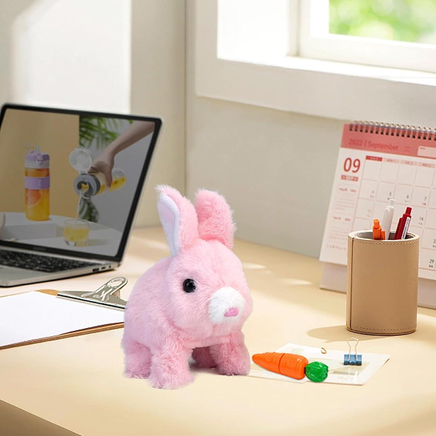 Woeau Rabbit Toy for Kids - Interactive Plush Bunny with Carrot, Sounds ...