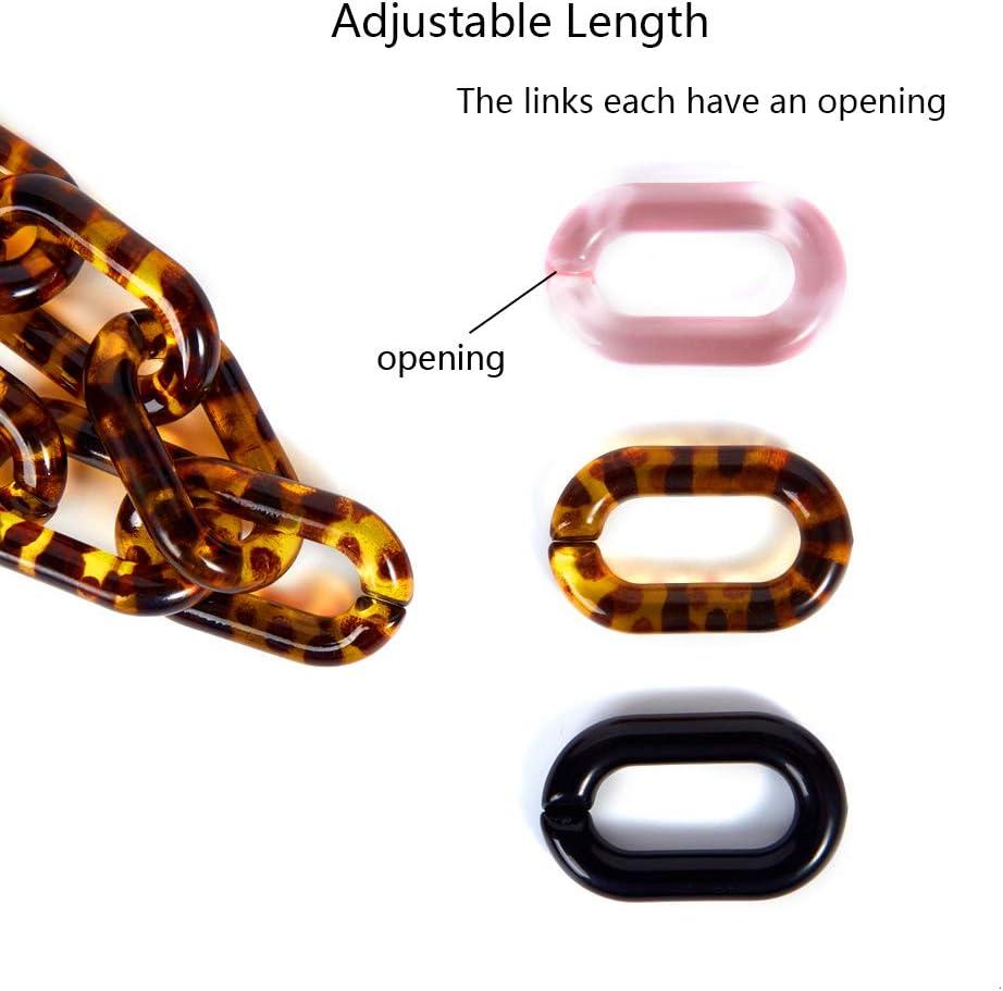 Chunky Acrylic Purse Strap 11.9 Inch Short Chunky Resin Bag Chain Handles  Replacement Colorful Shoulder Chain Strap Large Flat Chain Handbag  Decoration Chain Charms for DIY Craft Bag Making 