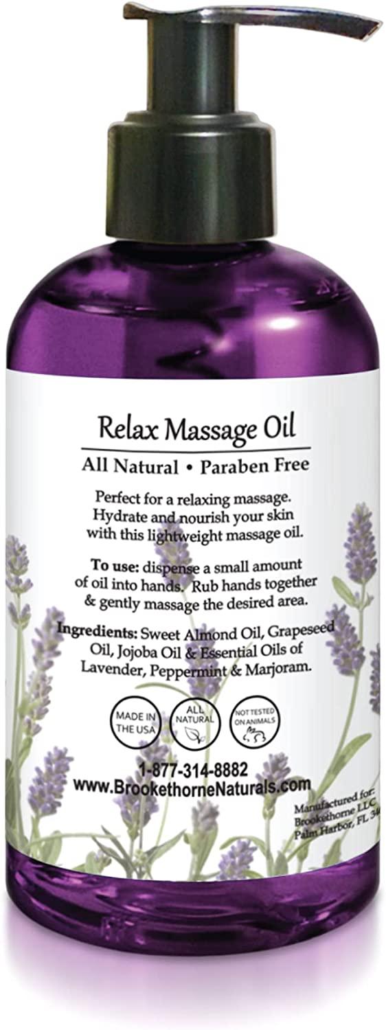 Relax Therapeutic Body Massage Oil with Lavender, Peppermint & Marjoram