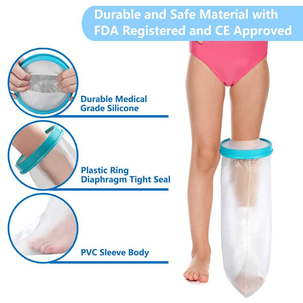 Kids Waterproof Leg Cast Cover 17 inch Reusable Protector for Shower