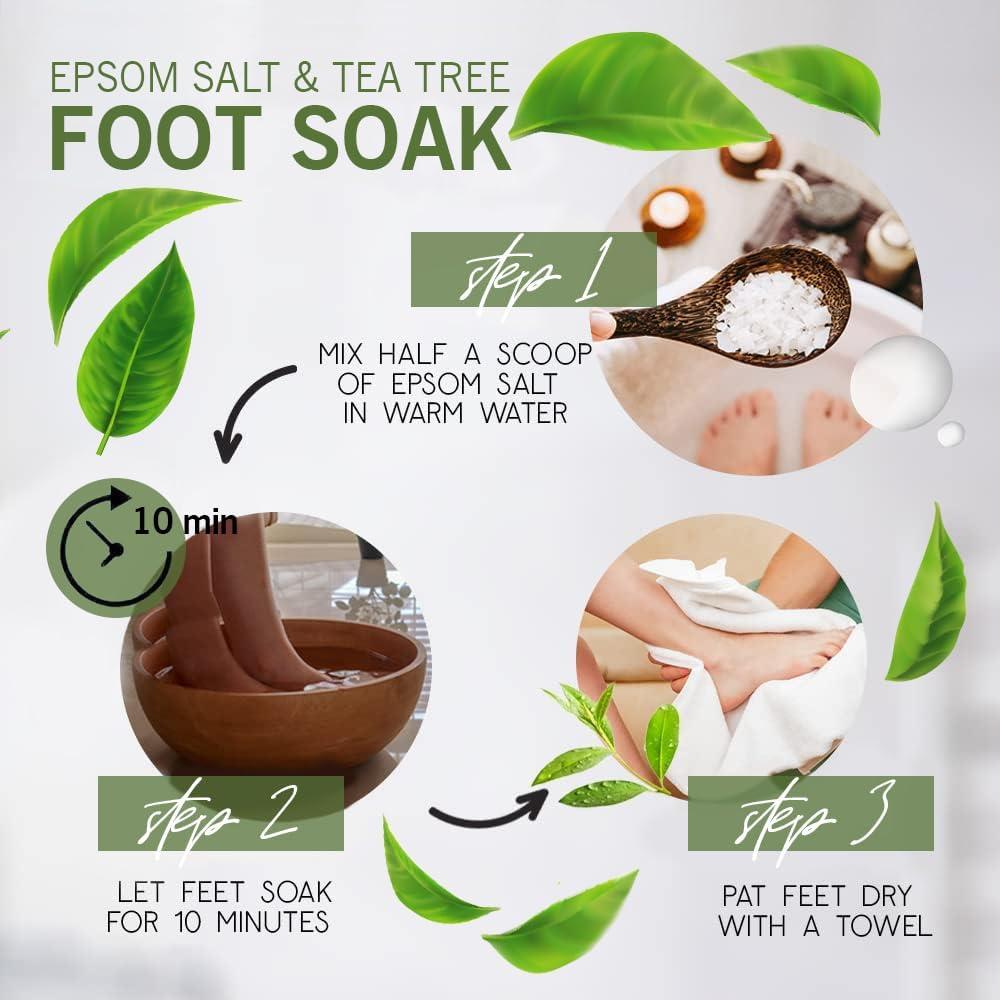 Foot Soak Salts Tea Tree Essential Oil Epsom Bath Salts Dead Sea Salt