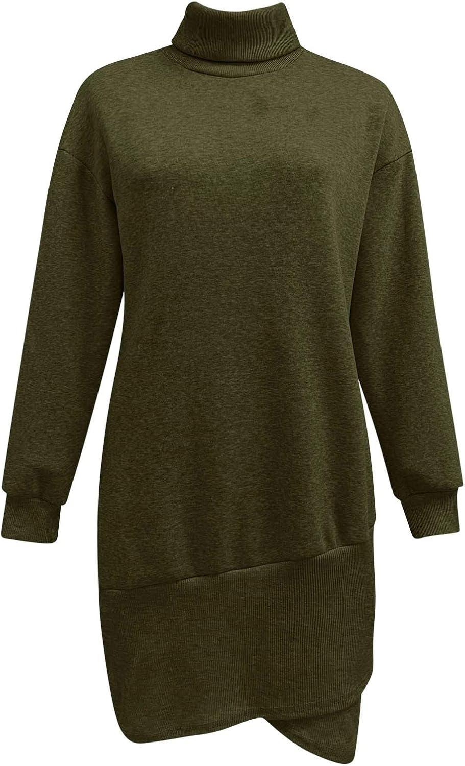 Ailezt Womens Winter Turtleneck Long Sleeve Bodycon Pullover Casual Mini Sweater  Dress Army Green Large | Buy Now with Express International Delivery |  GoSupps.com