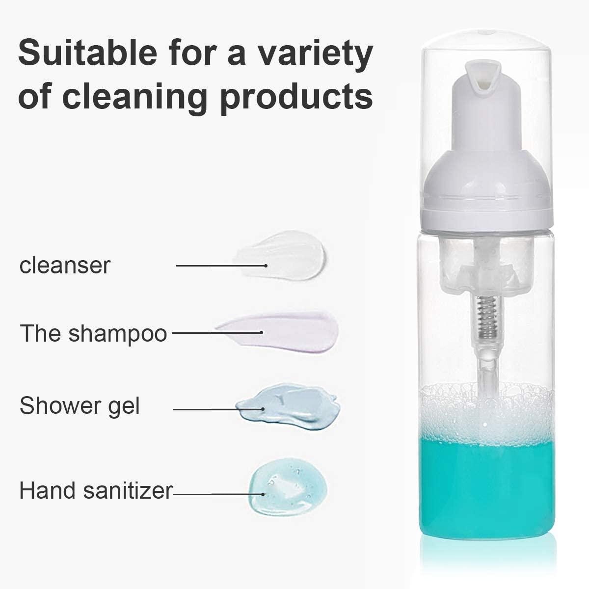 18 Pieces 2 oz Plastic Foam Pump Bottles,Refillable Travel Hand Soap