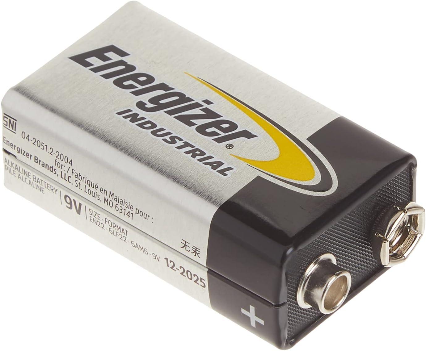 Energizer Industrial 9 Volt Alkaline Battery 12/Pack (EN22)