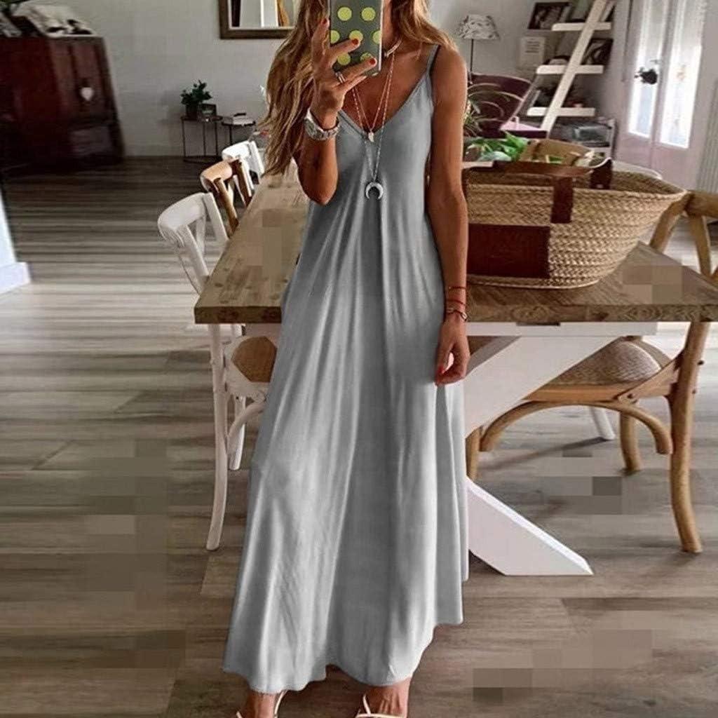 chinese dress ladies Sexy Solid Color Halter Maxi Loose Dress – Eunoiashops main image 1