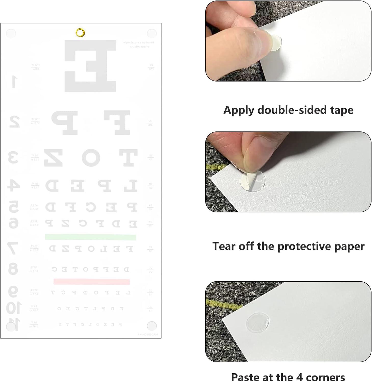 Snellen eye exam kit standard 20ft eye chart with cute occluder set