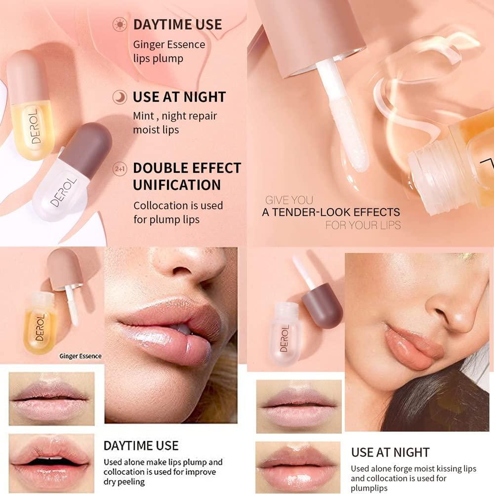 RoseFlower Lip Plumper Set – 6 Stück, Farbwechselndes Lippenöl Mit Feuchtigkeit & Feinem Glitzern