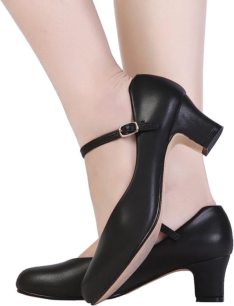 Women Ballroom Latin Dance Shoes Closed Toe Tango Salsa Shoes 7.5cm Heels  Dance | eBay