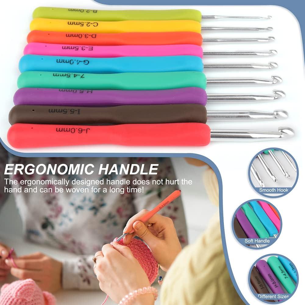 Ergonomic Handle 7 Crochet Hook Knitting Needle for Crocheting and Craft  Yarn Weave Best Gift From Craft Supplies for Crochet Lovers 