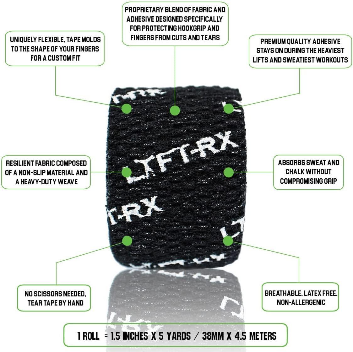 LYFT-RX Weightlifting Hook Grip Tape w/Premium Adhesive for Olympic Weight  Lift, Crossfit, Lifting 