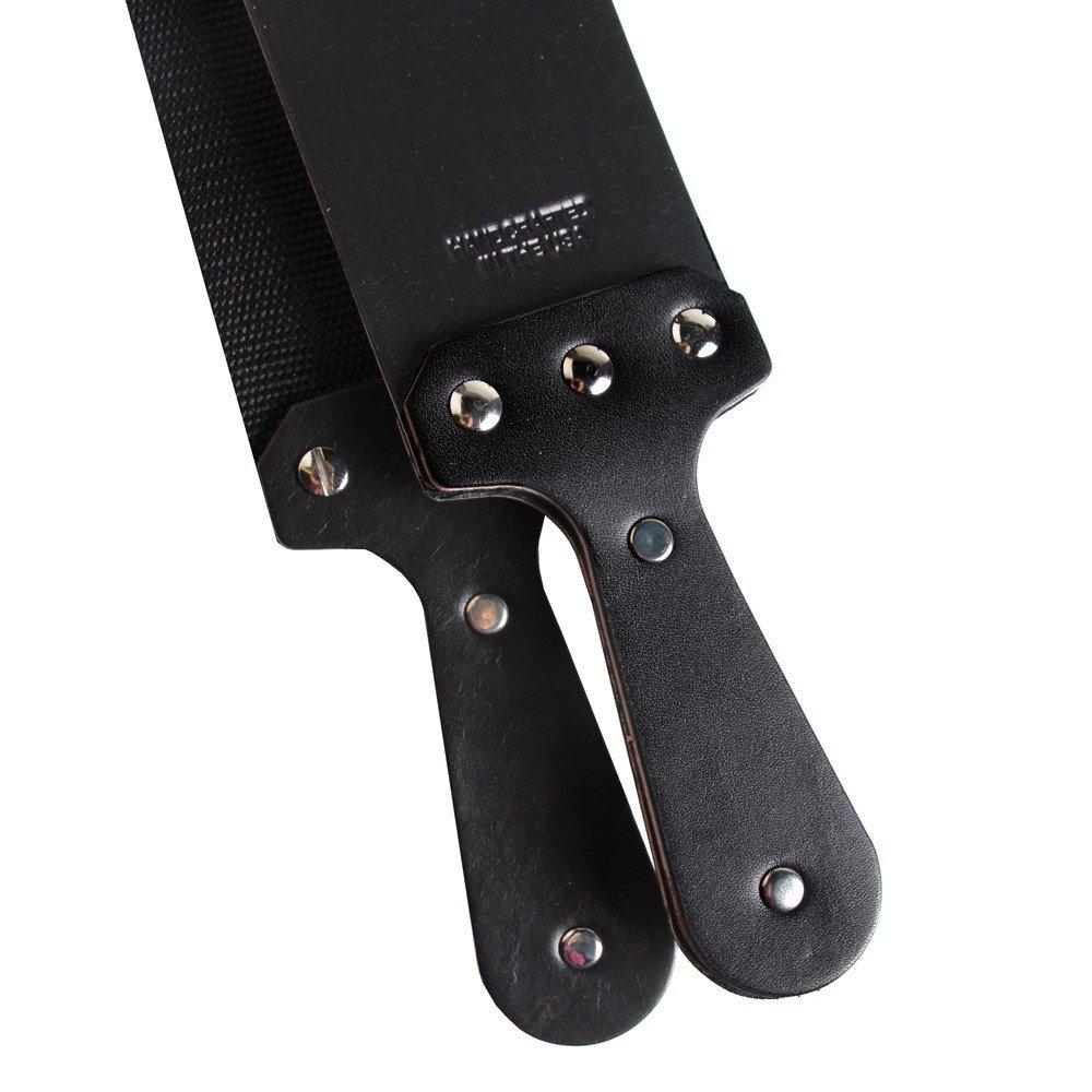 Royal Shave Black Latigo Leather Strop with Handle, 3