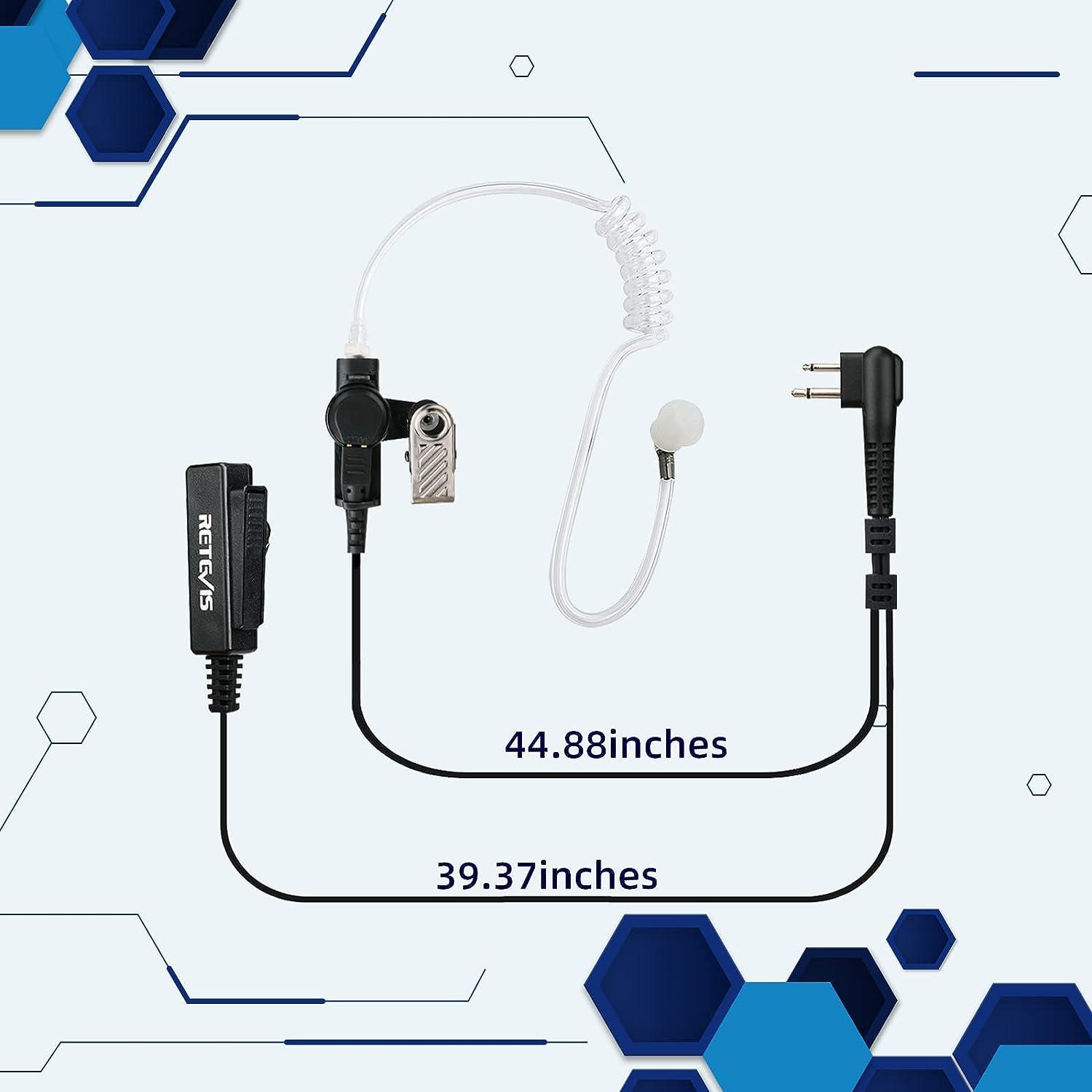 retevis 2 pin acoustic tube headset