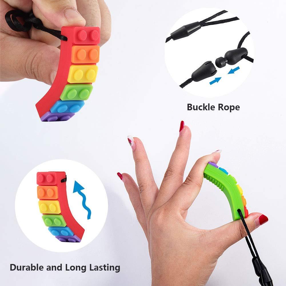3 Pack Sensory Chew Necklace for Kids Toddlers with Autism ADHD,Biting