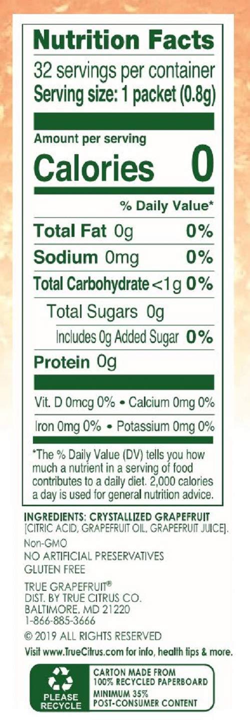 TRUE GRAPEFRUIT Water Enhancer (32 Packets) Zero Calorie Unsweetened